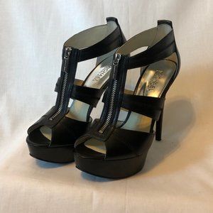 Michael Kors Black Leather Platform High Heel